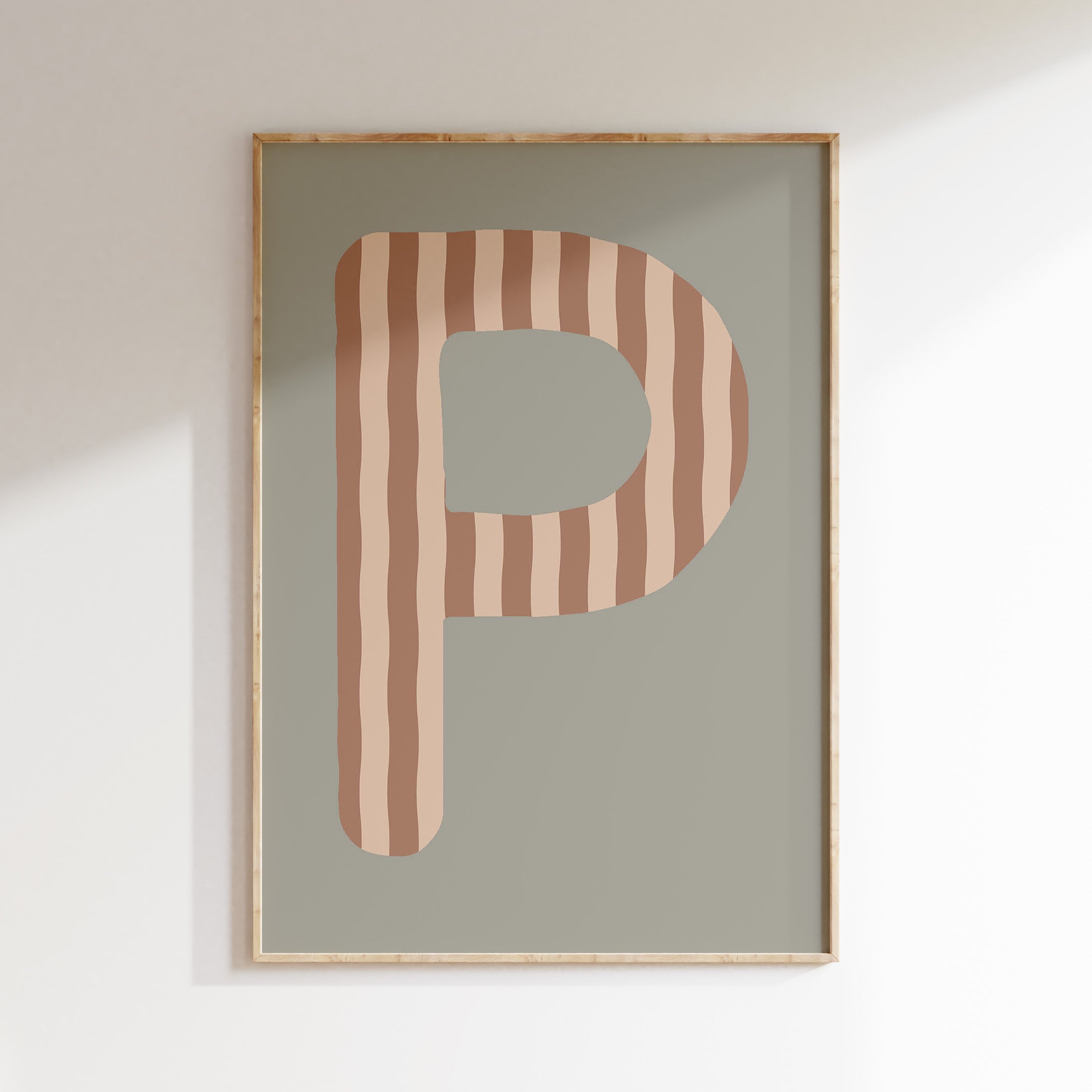 Letterposter Wavy Stripes - biscuit
