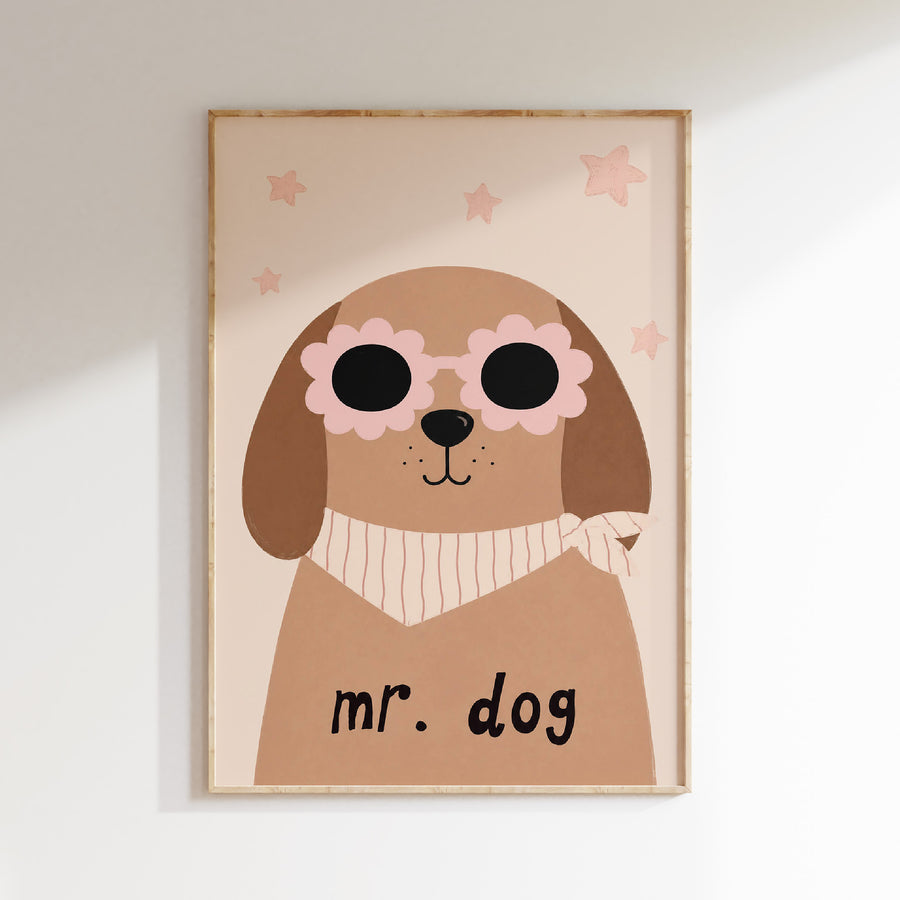 Kinderkamer print - Mr. Dog | zand