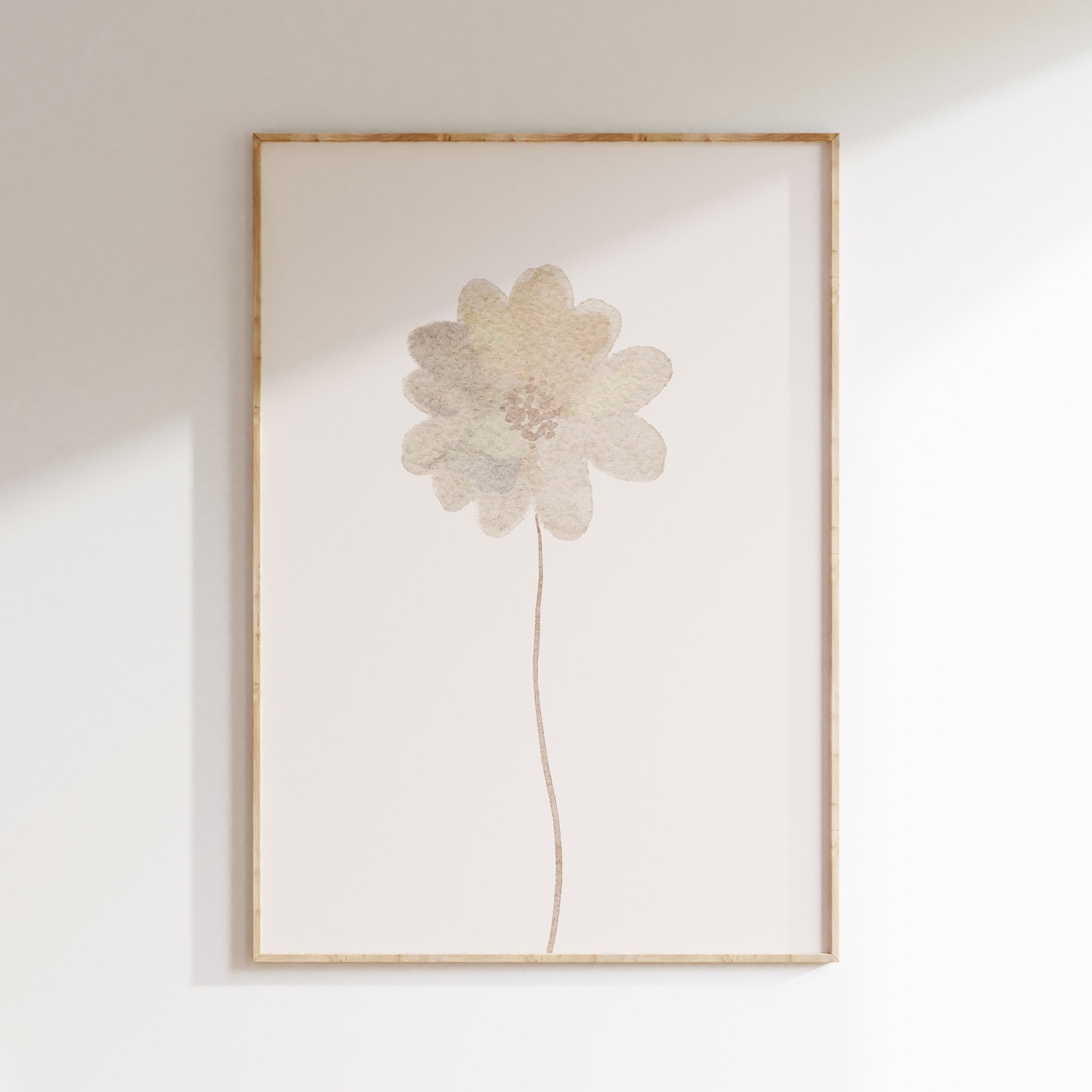 Kinderkamer poster - Plukbloem beige | Veldbloemen