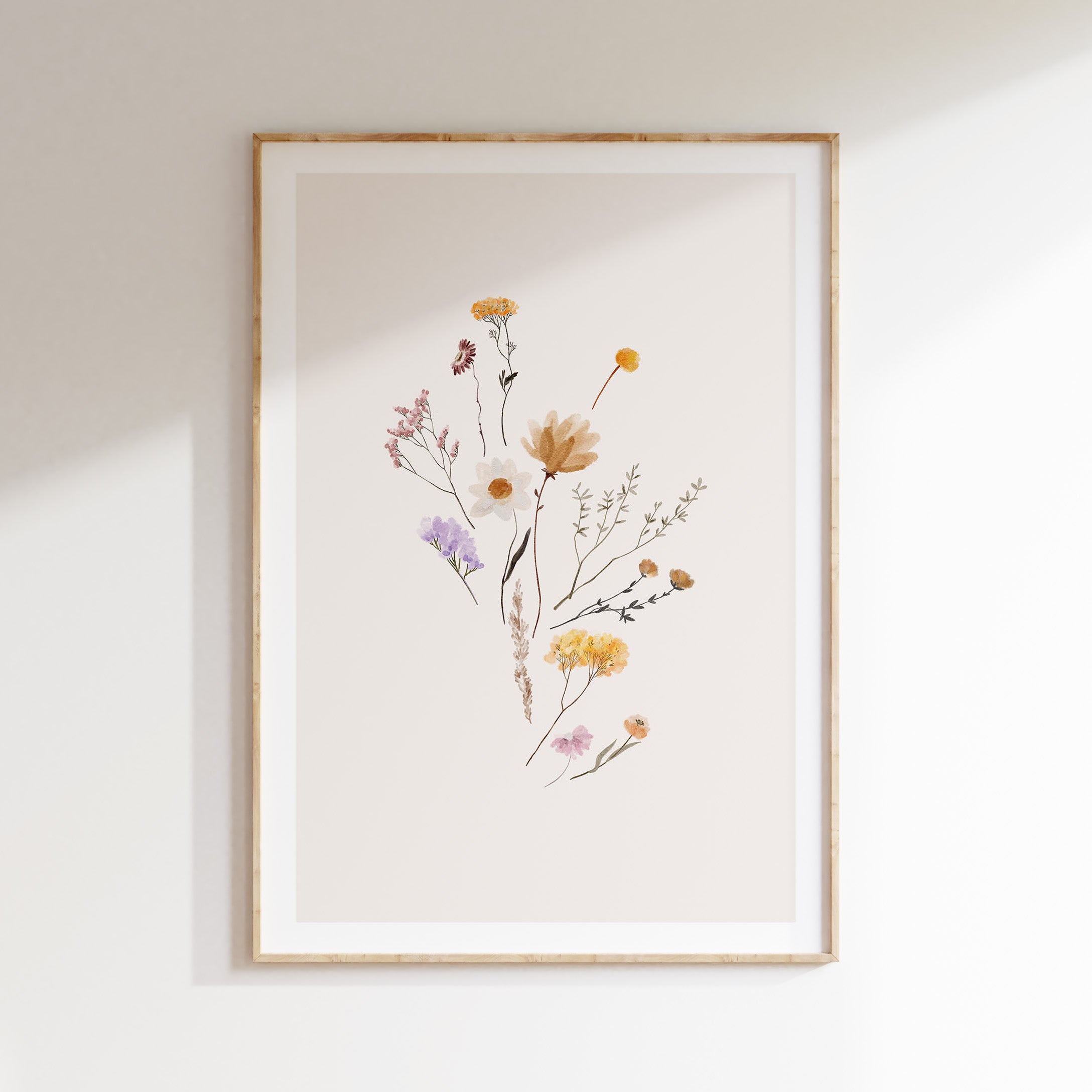 Kinderkamer poster - Plukboeket geel | Veldbloemen