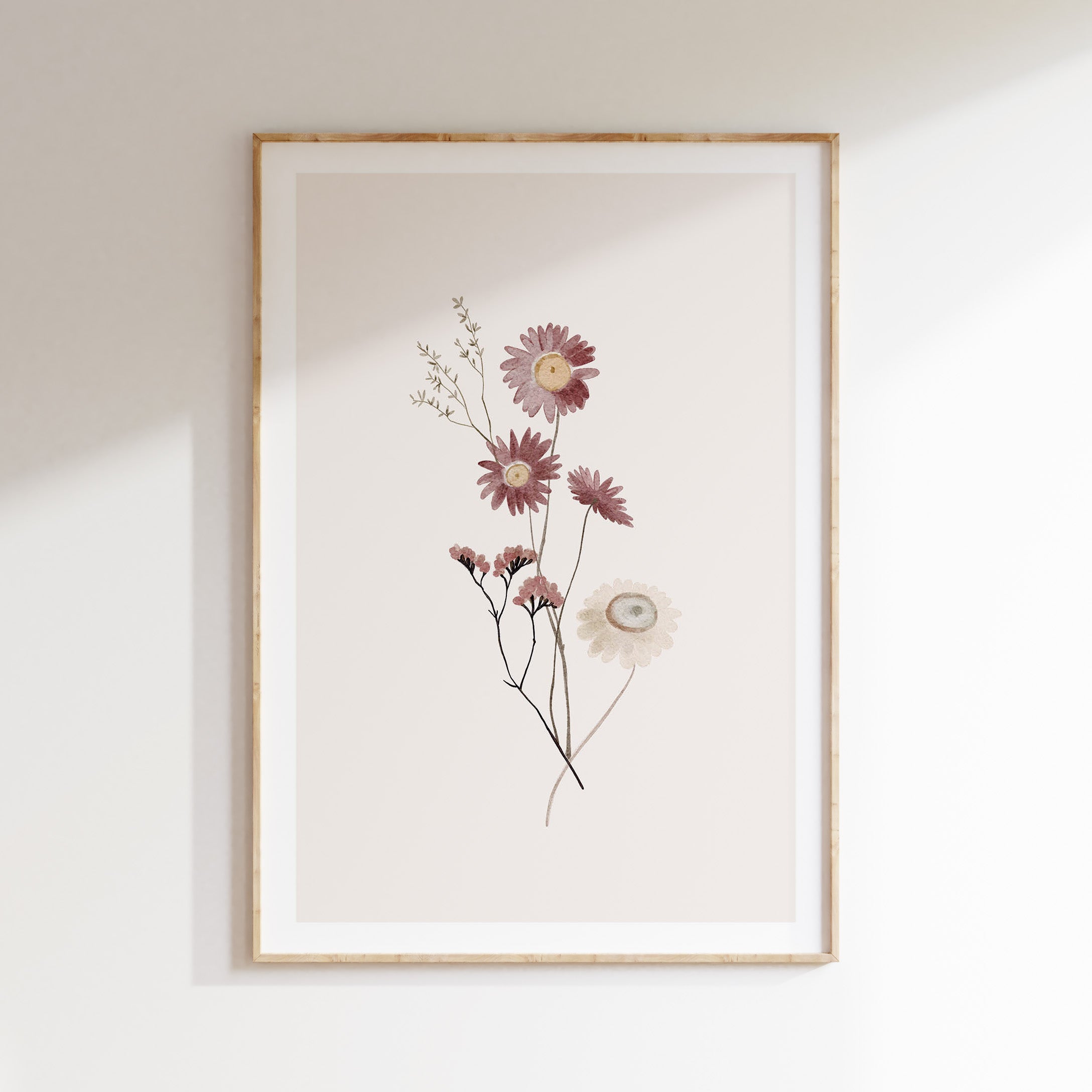 Kinderkamer poster - Plukboeket roze | Veldbloemen