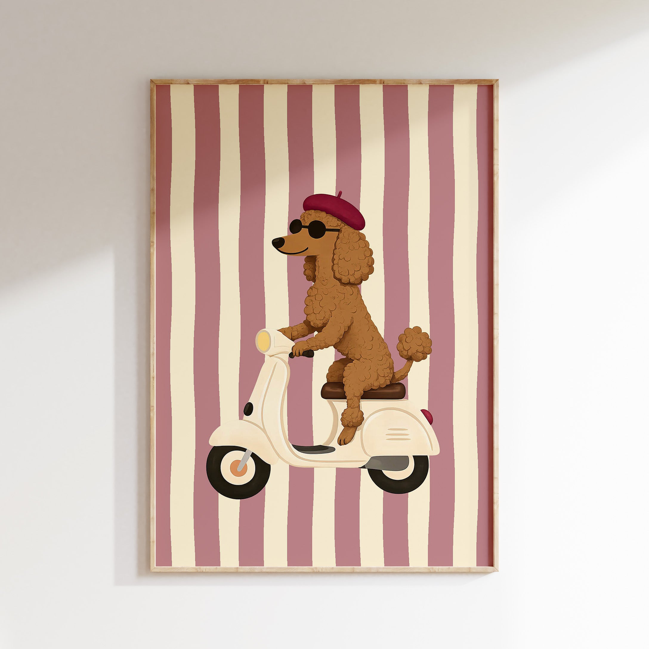 Kinderkamer poster - Hond op scooter