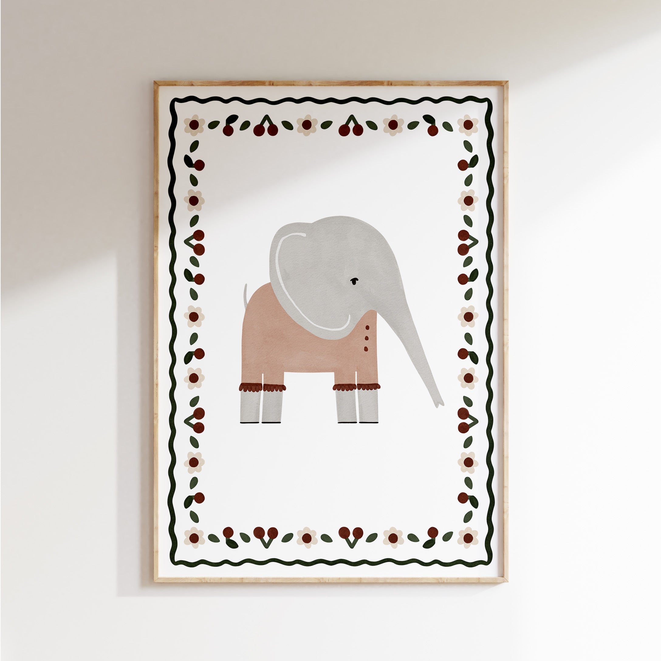 Retro nursery poster - Elephant