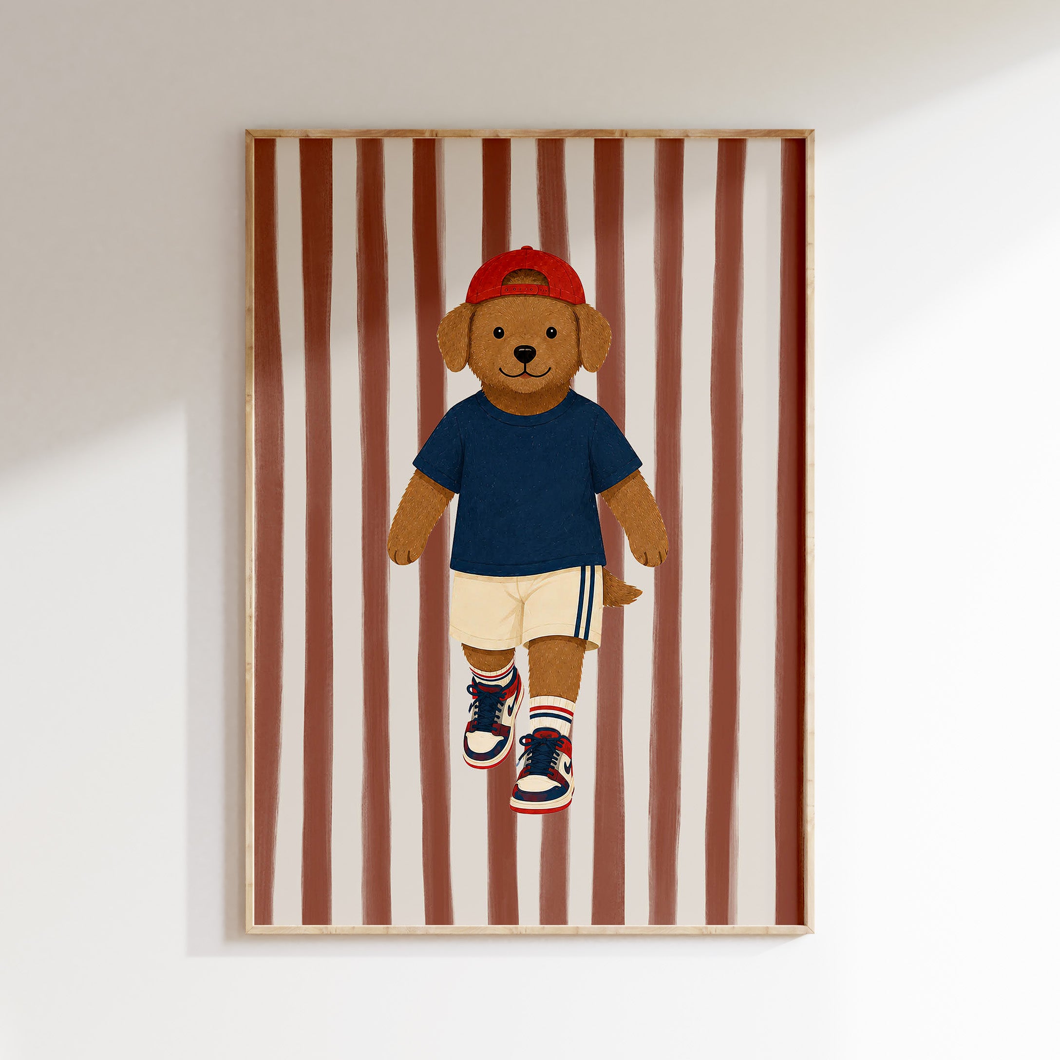 Kinderkamer poster - Stoere hond | strepen