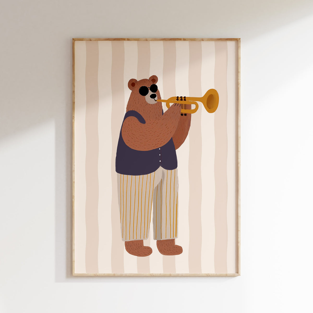 Kinderkamer print - Beer met trompet