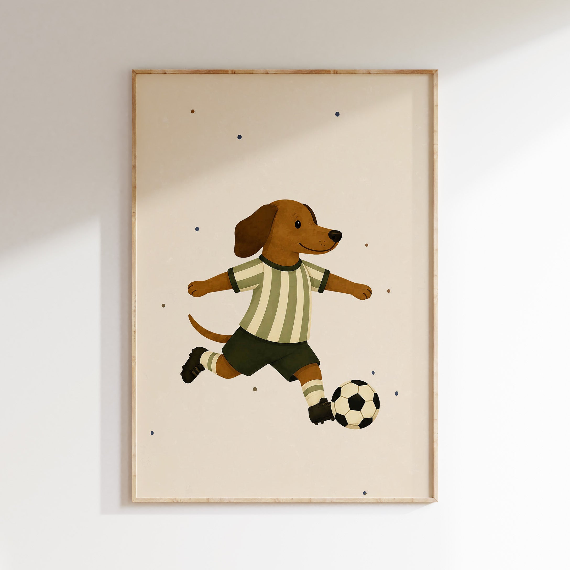 Kinderkamer poster - Voetballende hond