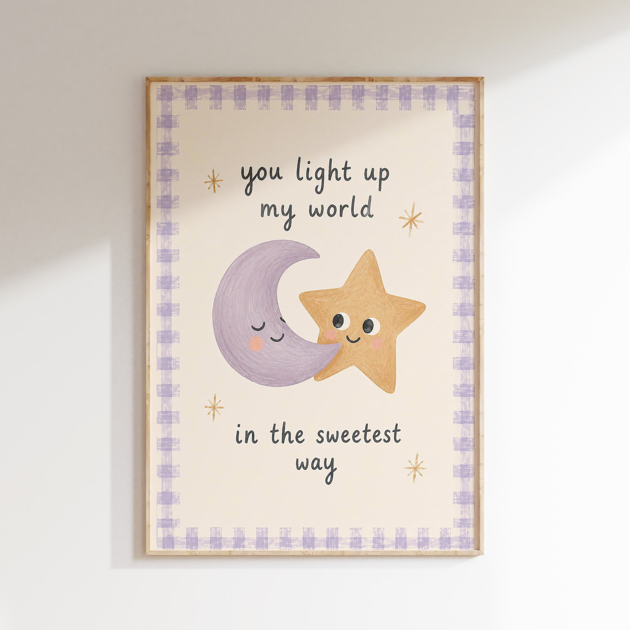Kinderkamer print - You Light Up My World Quote