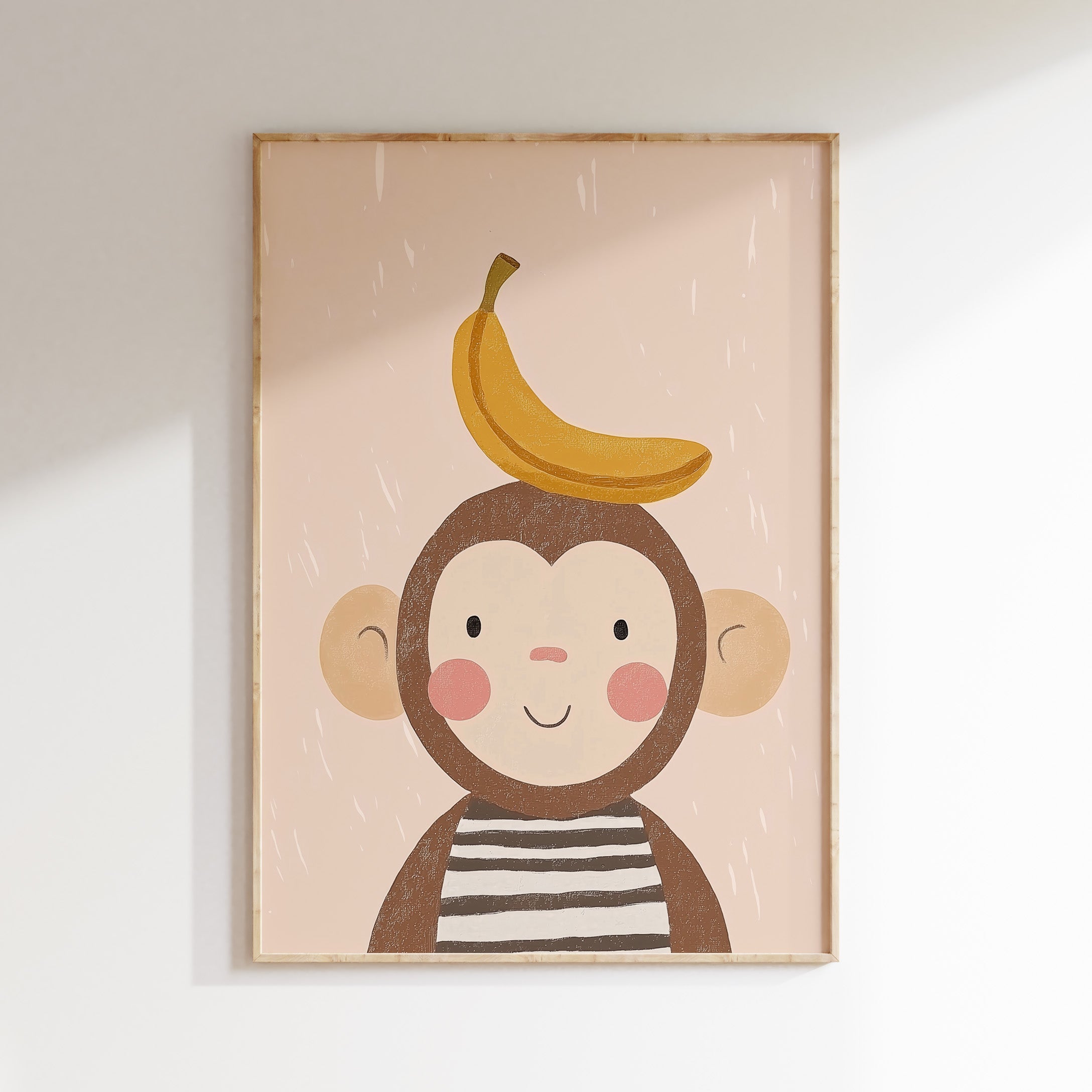 Children's room print - Monkey with banana