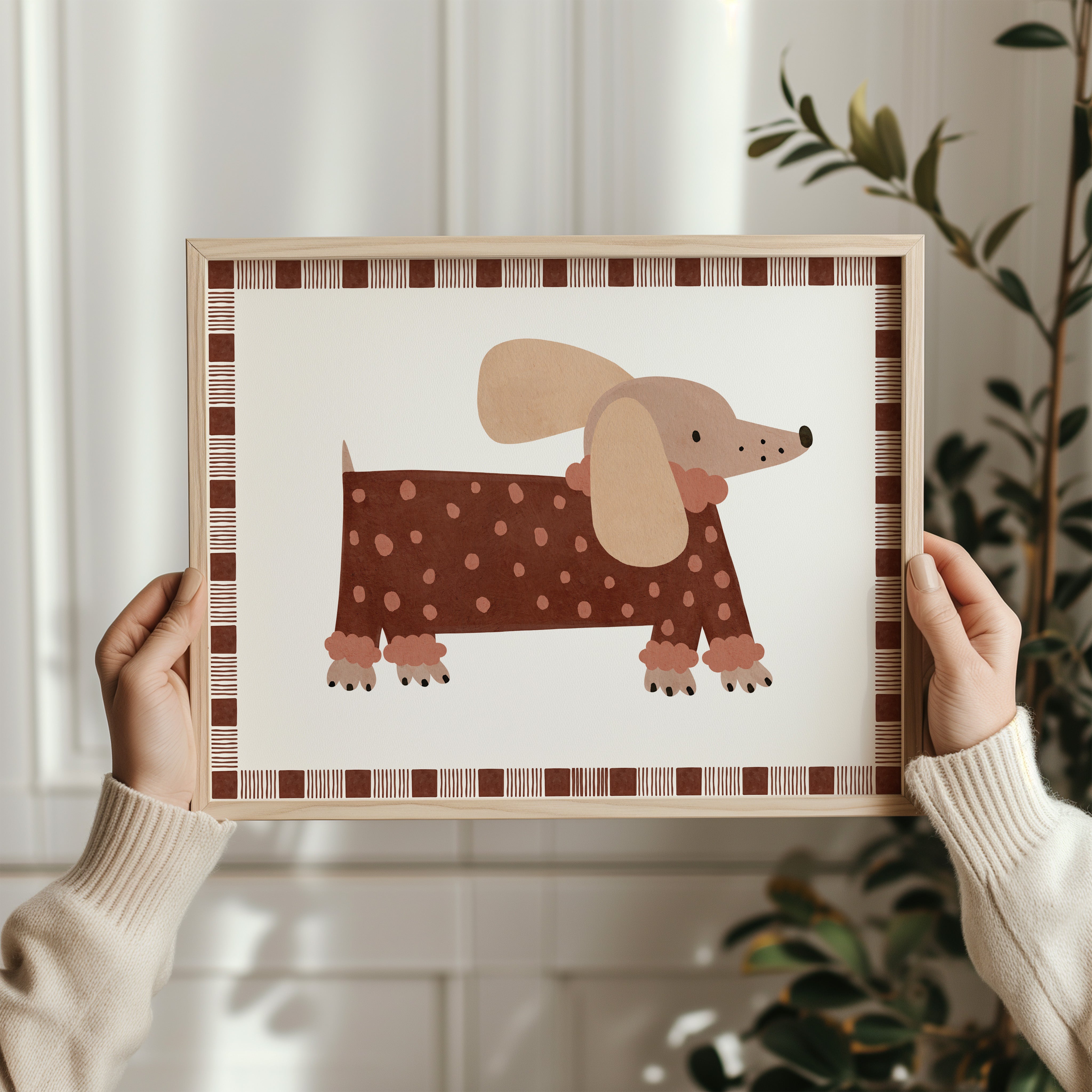 Retro nursery poster - Dog with dots