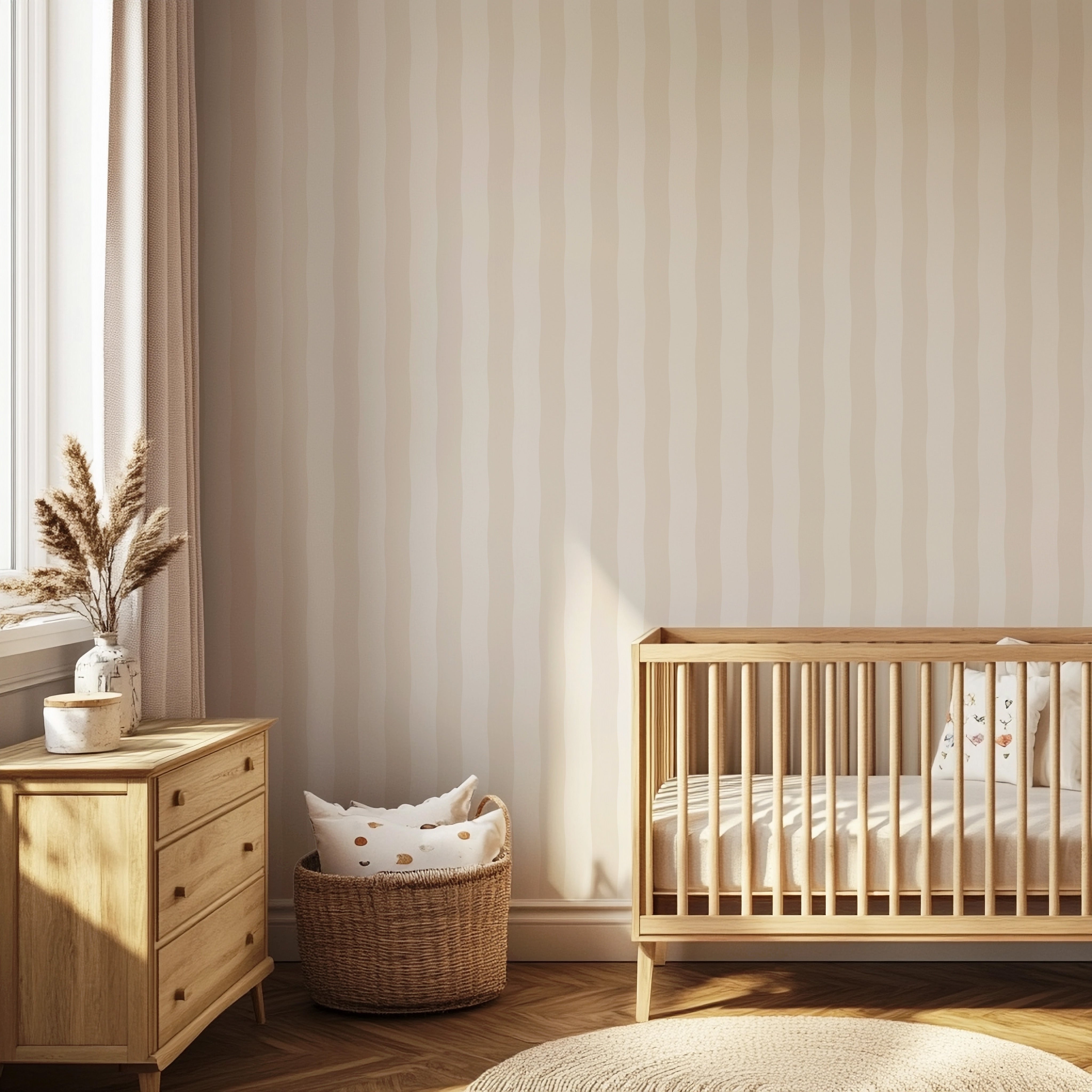 Behang Wavy Stripes - beige