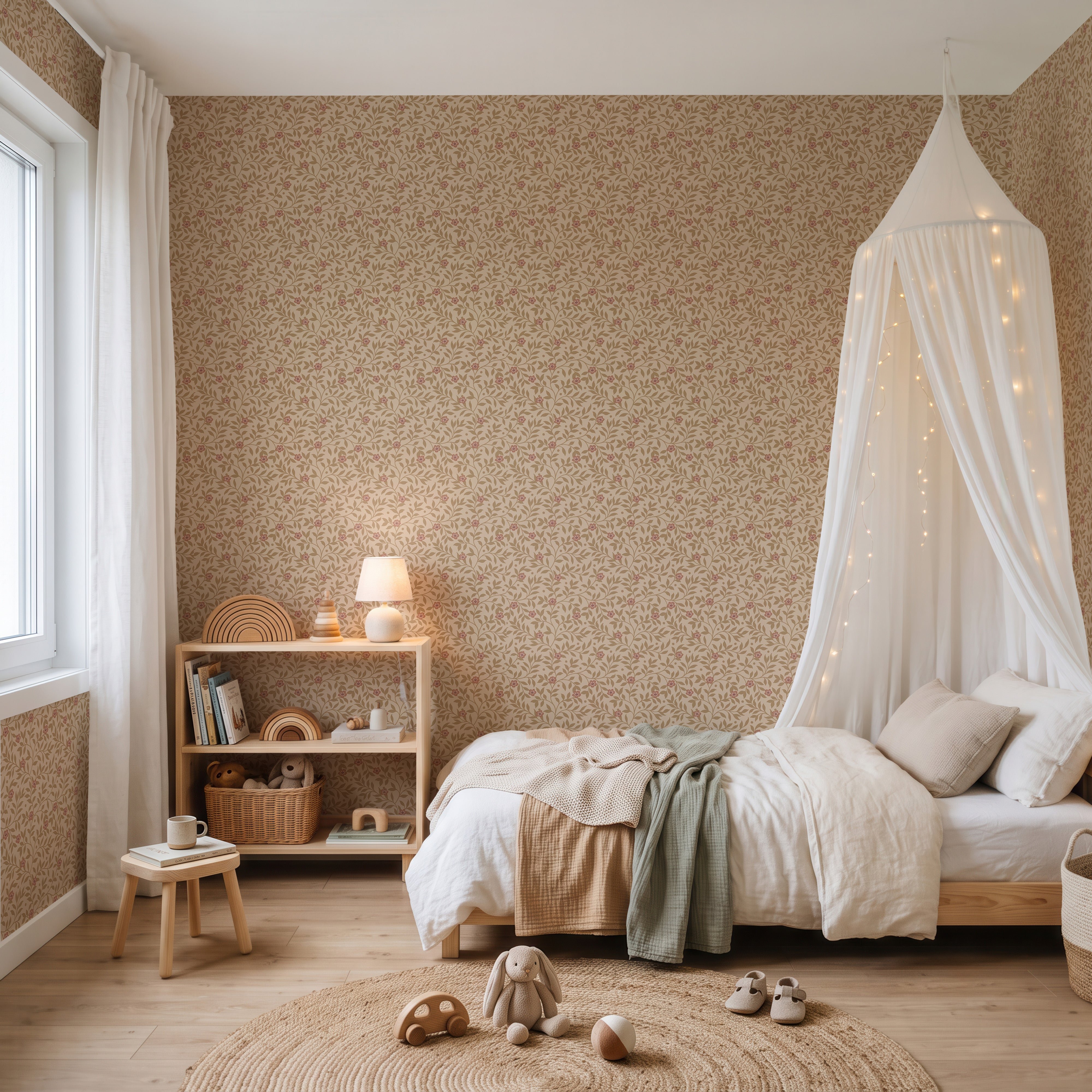 Behang Petite Blossom - sand