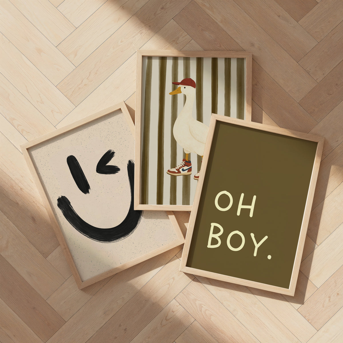 Posterwand met Oh Boy en sportieve jongensposters