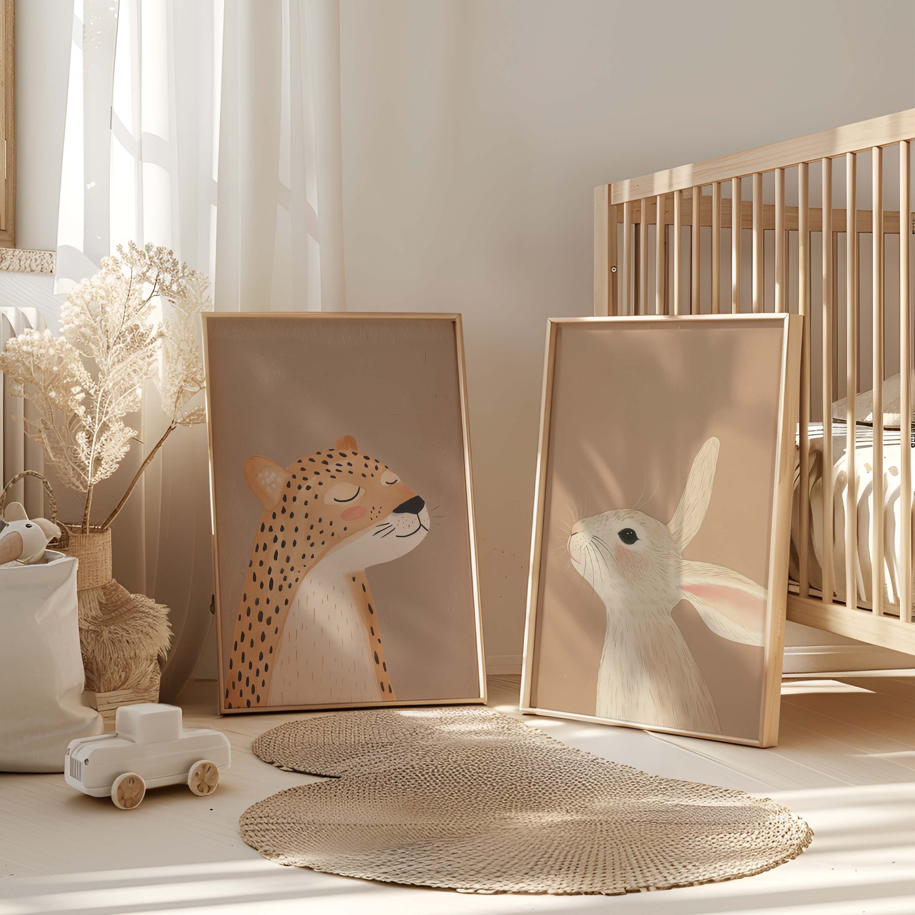 Children's room print - Leopard Taupe
