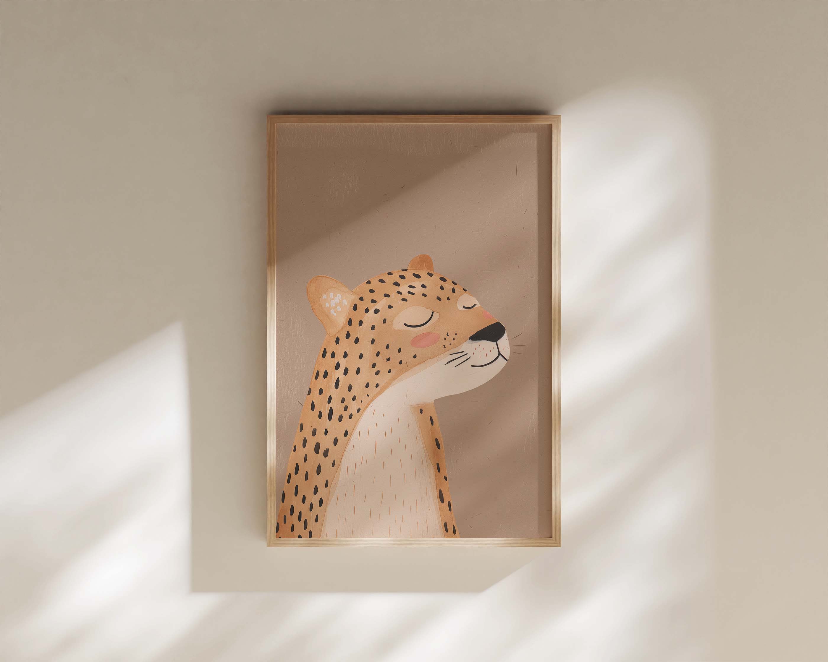 Children's room print - Leopard Taupe