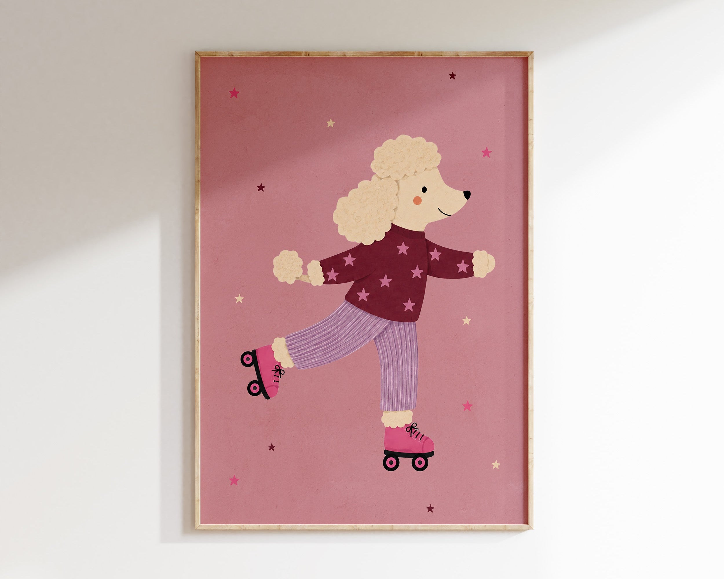 Children's room print - Rabbit with Field Flowers