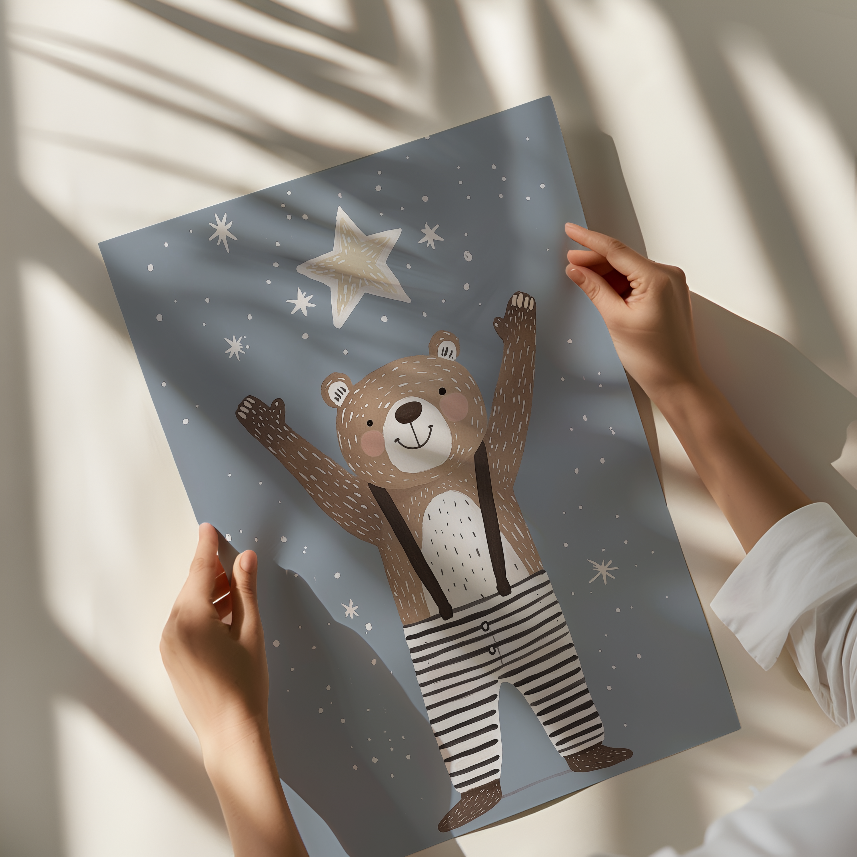 Children's room print - Bear with Star