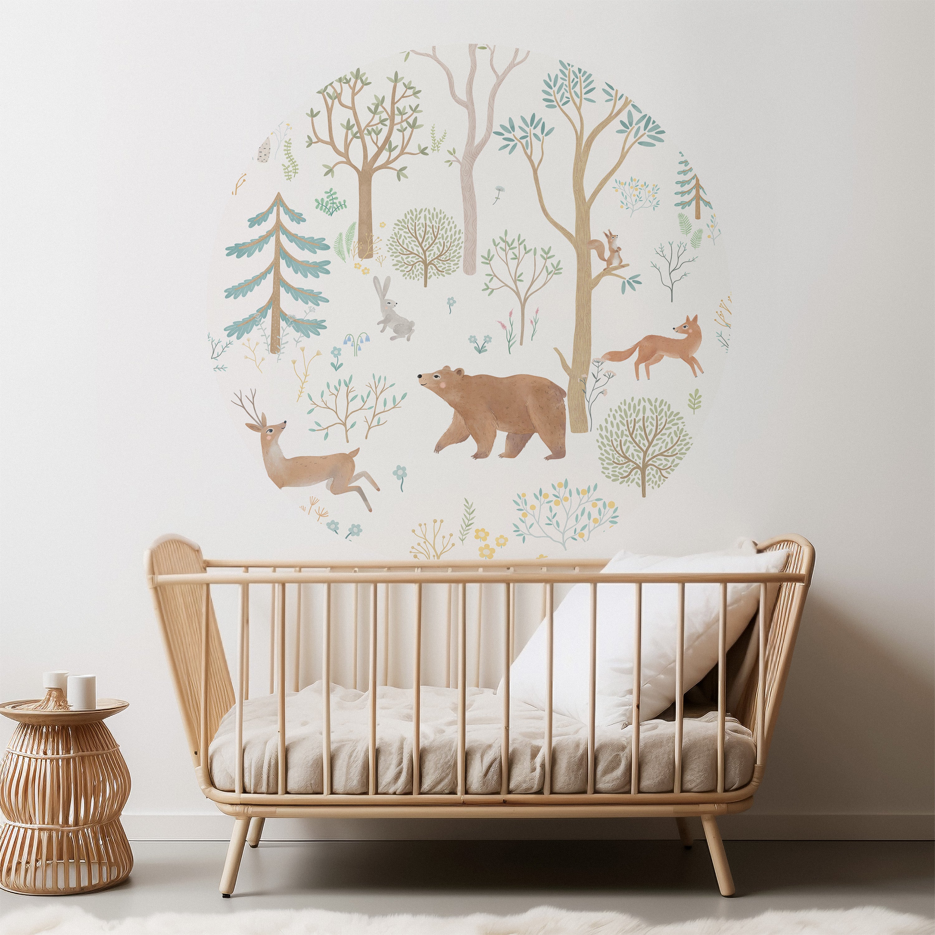Behangcirkel - Dieren in het bos
