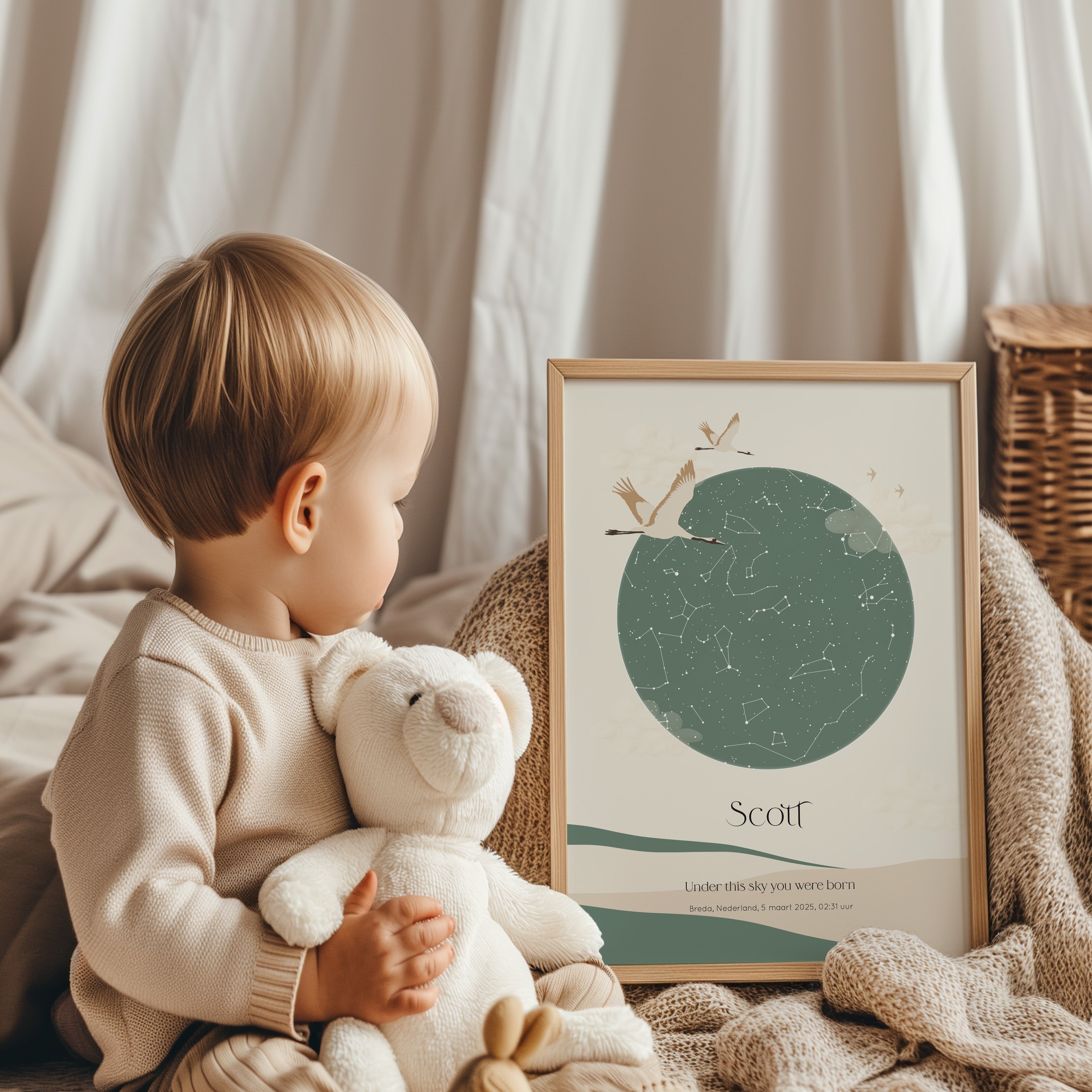 Sterrenhemel poster - SERENITY | groen