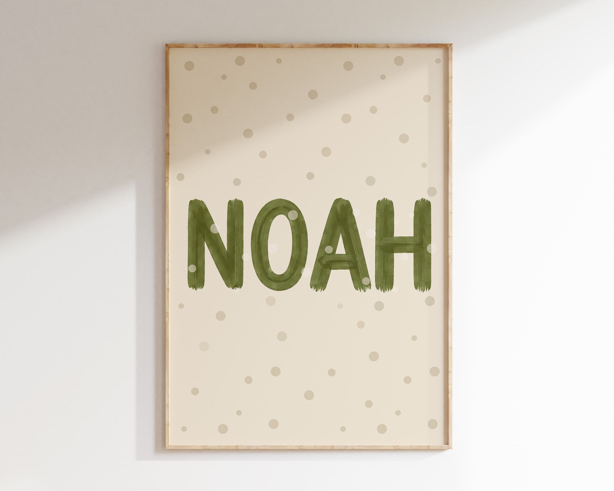 Name poster Dot fun - olive