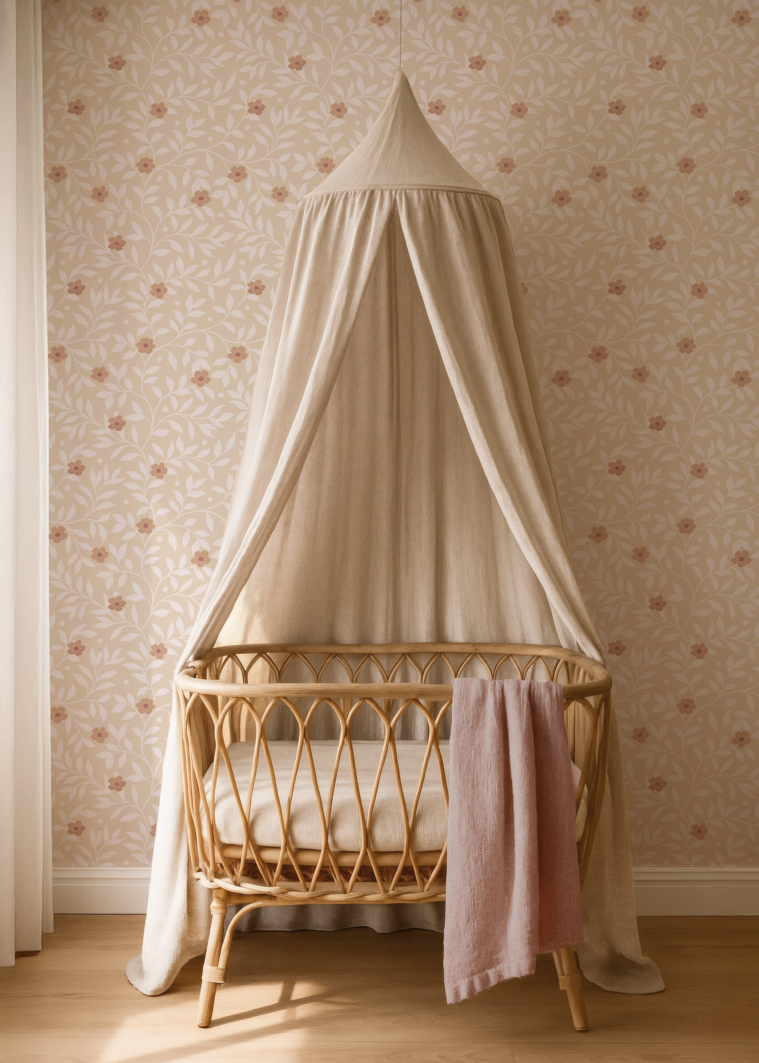 Behang Tiny Blossom - abricot