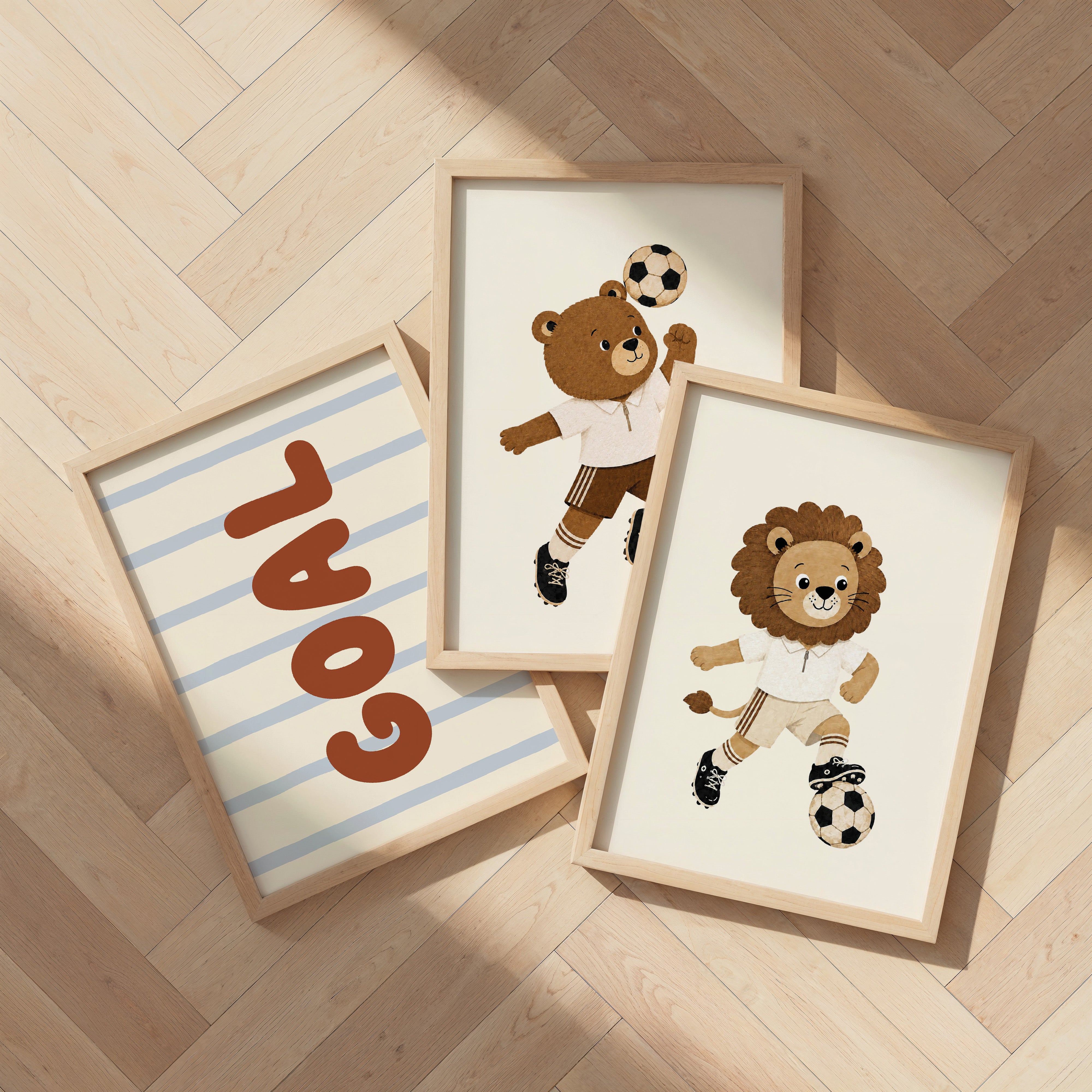 Kinderkamer poster - Voetballeeuw