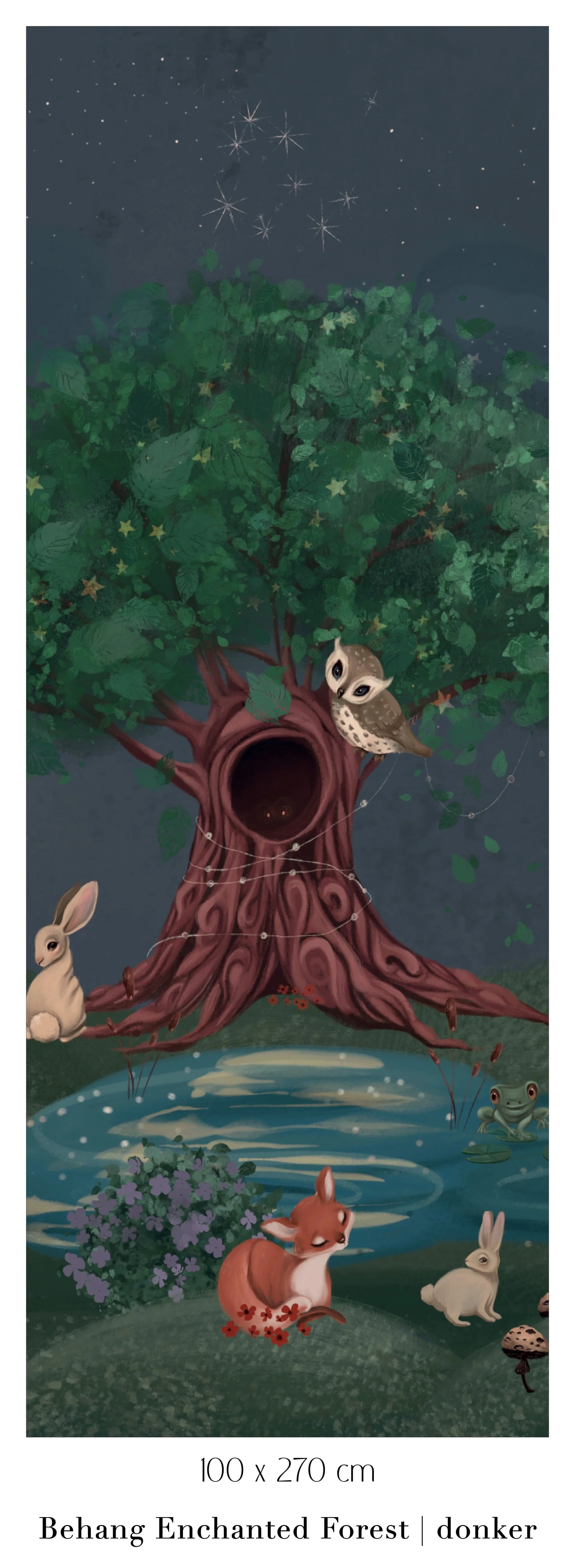 Collage behang Enchanted Forest - blauw