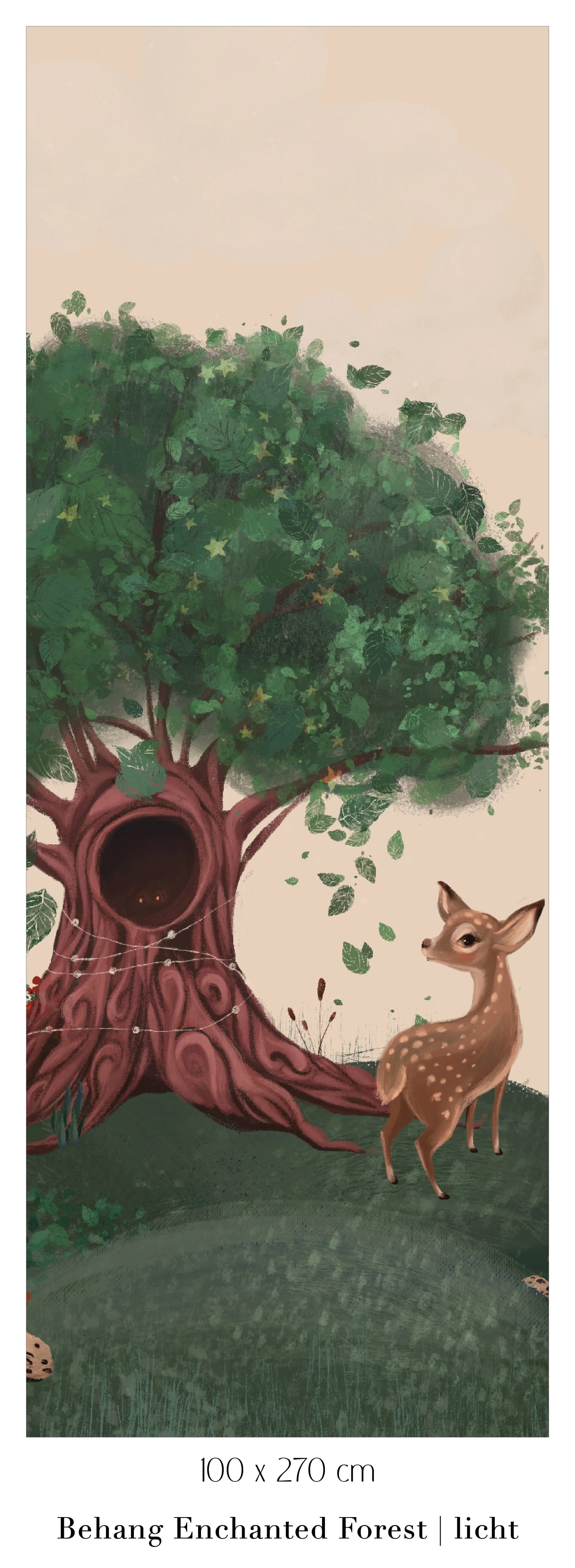 Collage behang Enchanted Forest - beige