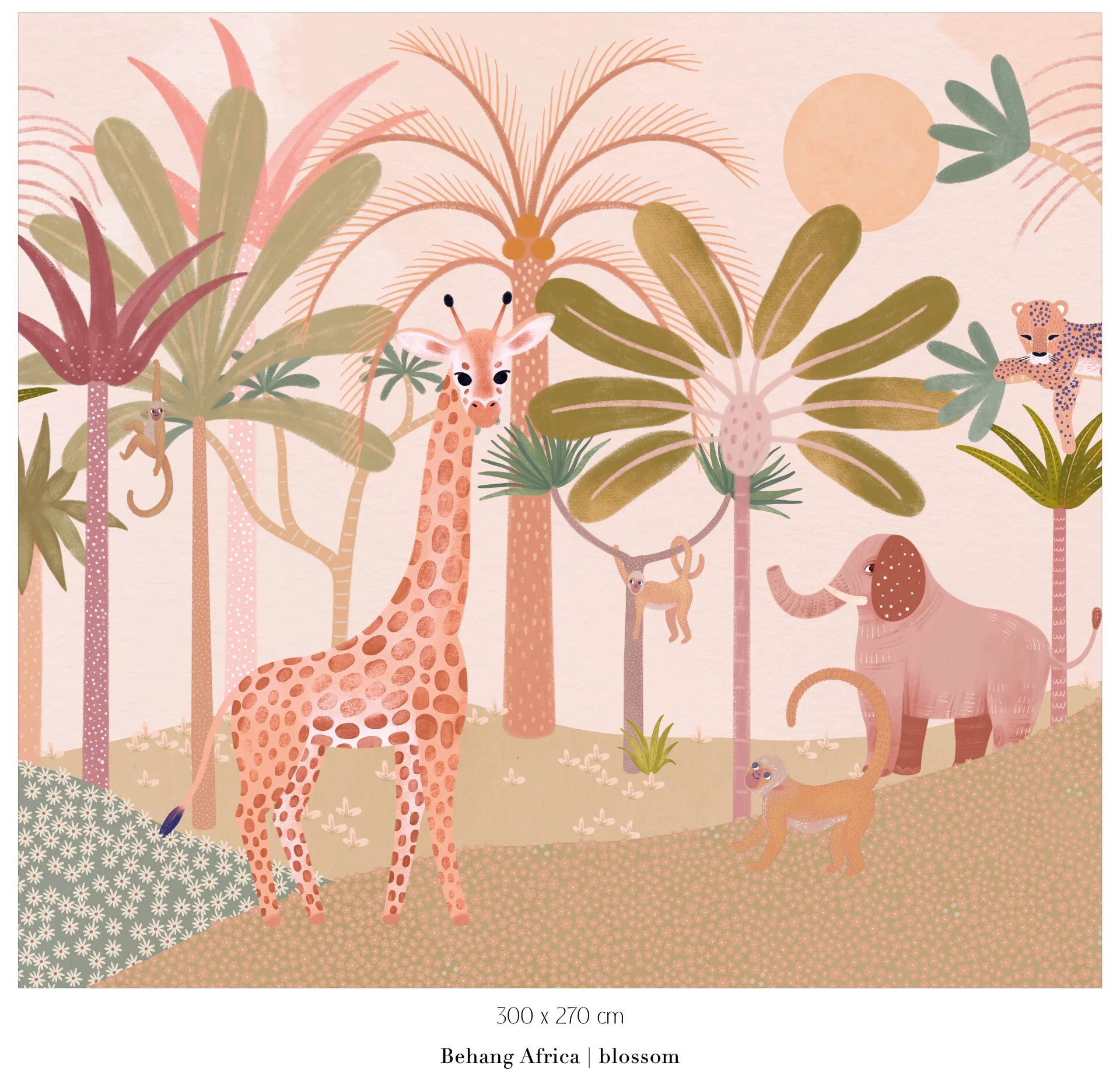 Collage wallpaper Africa - blossom