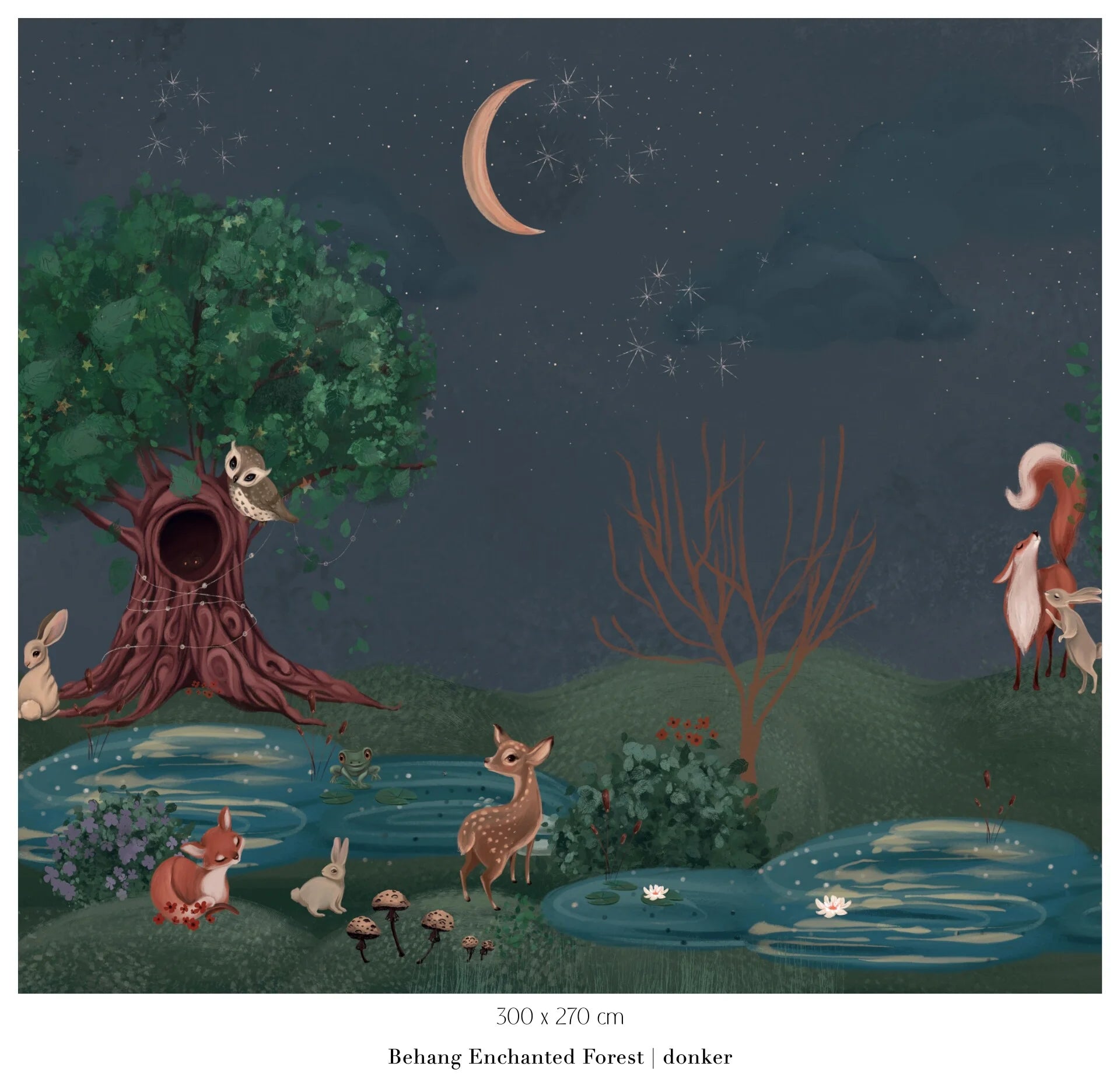 Collage behang Enchanted Forest - blauw