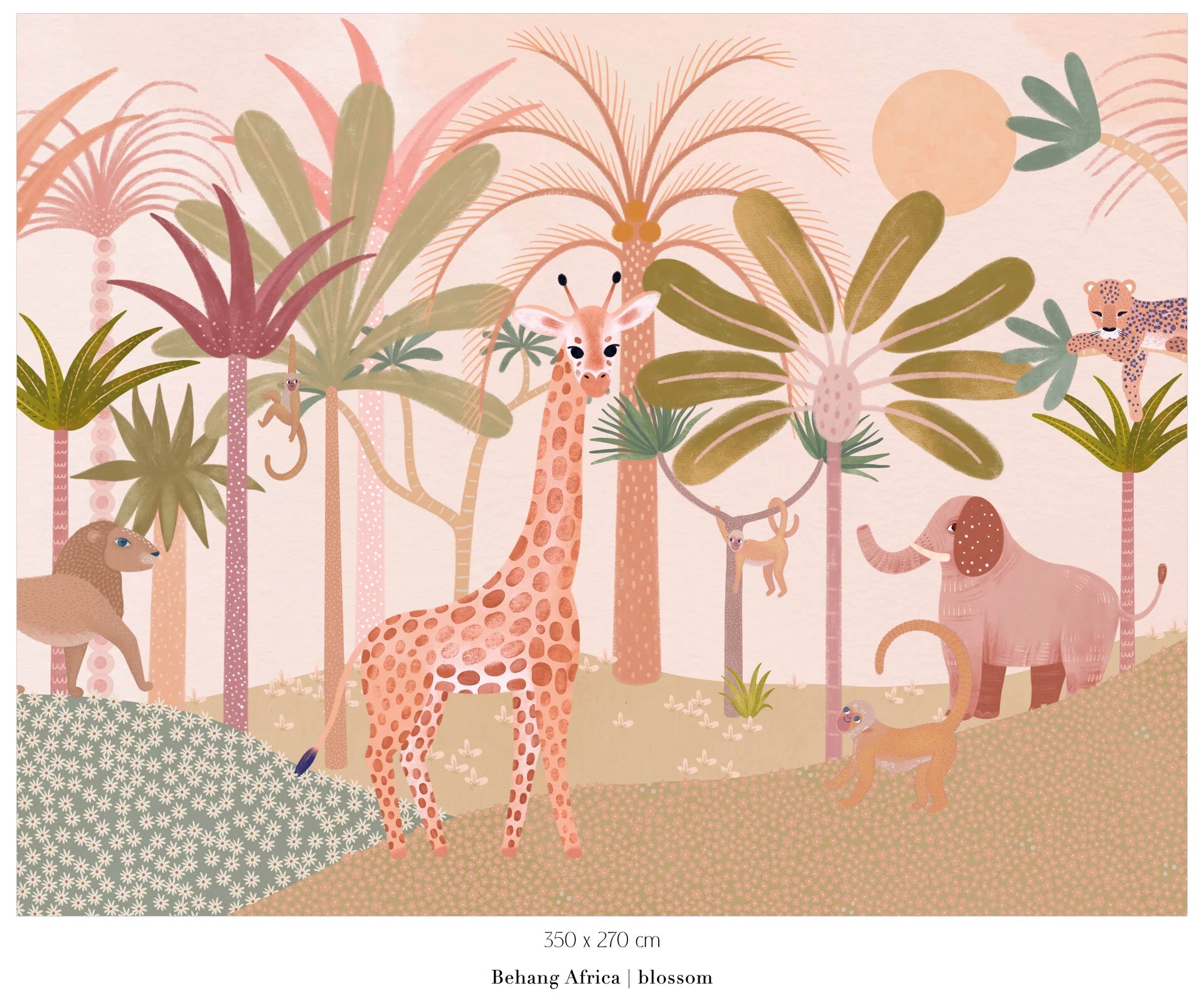 Collage wallpaper Africa - blossom