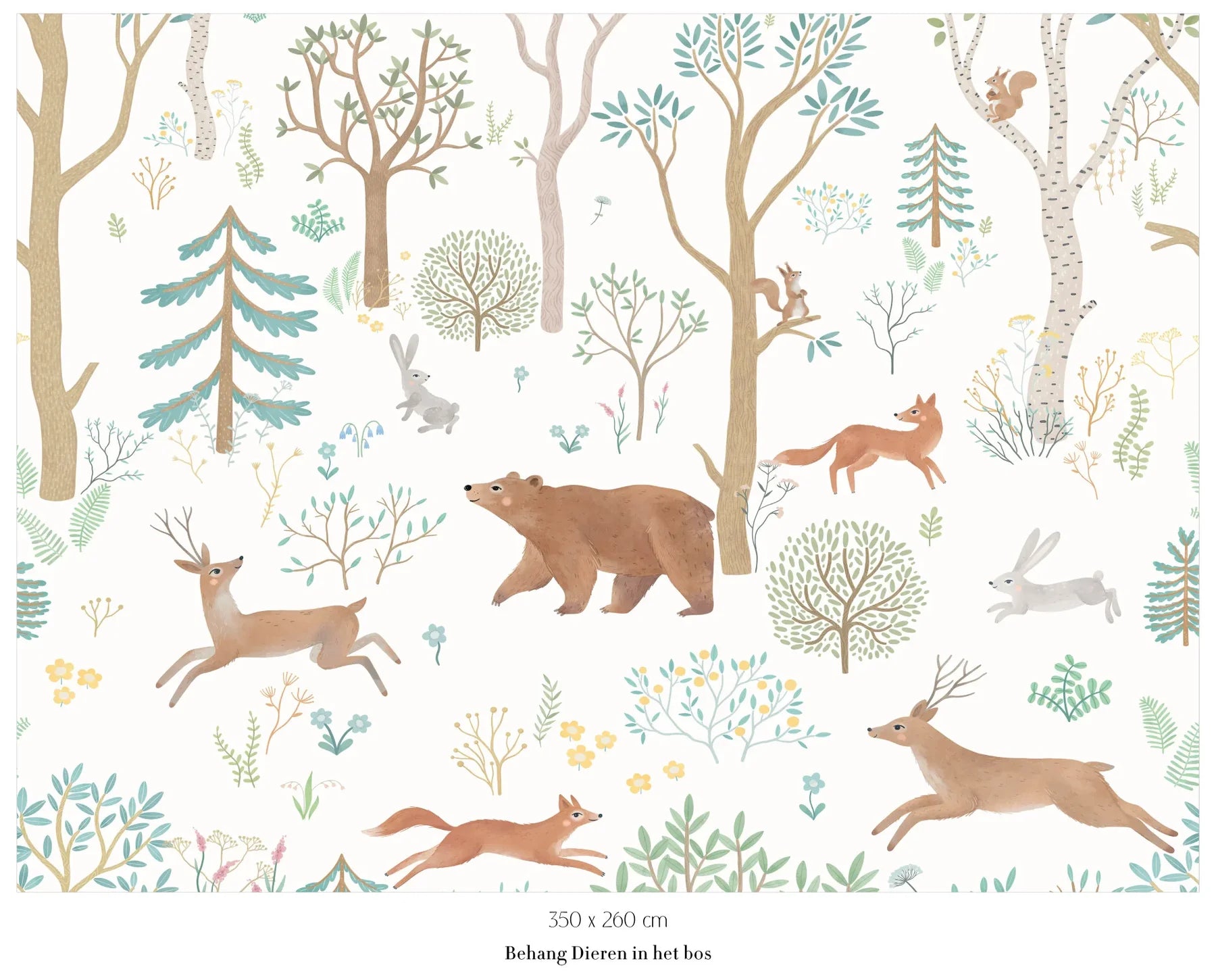Collage behang Dieren in het bos (aanbieding)