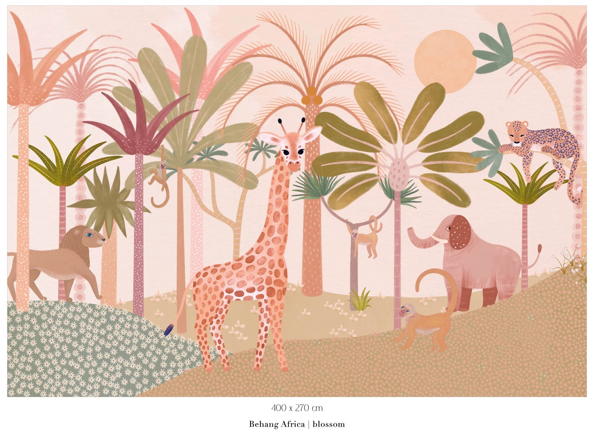 Collage wallpaper Africa - blossom