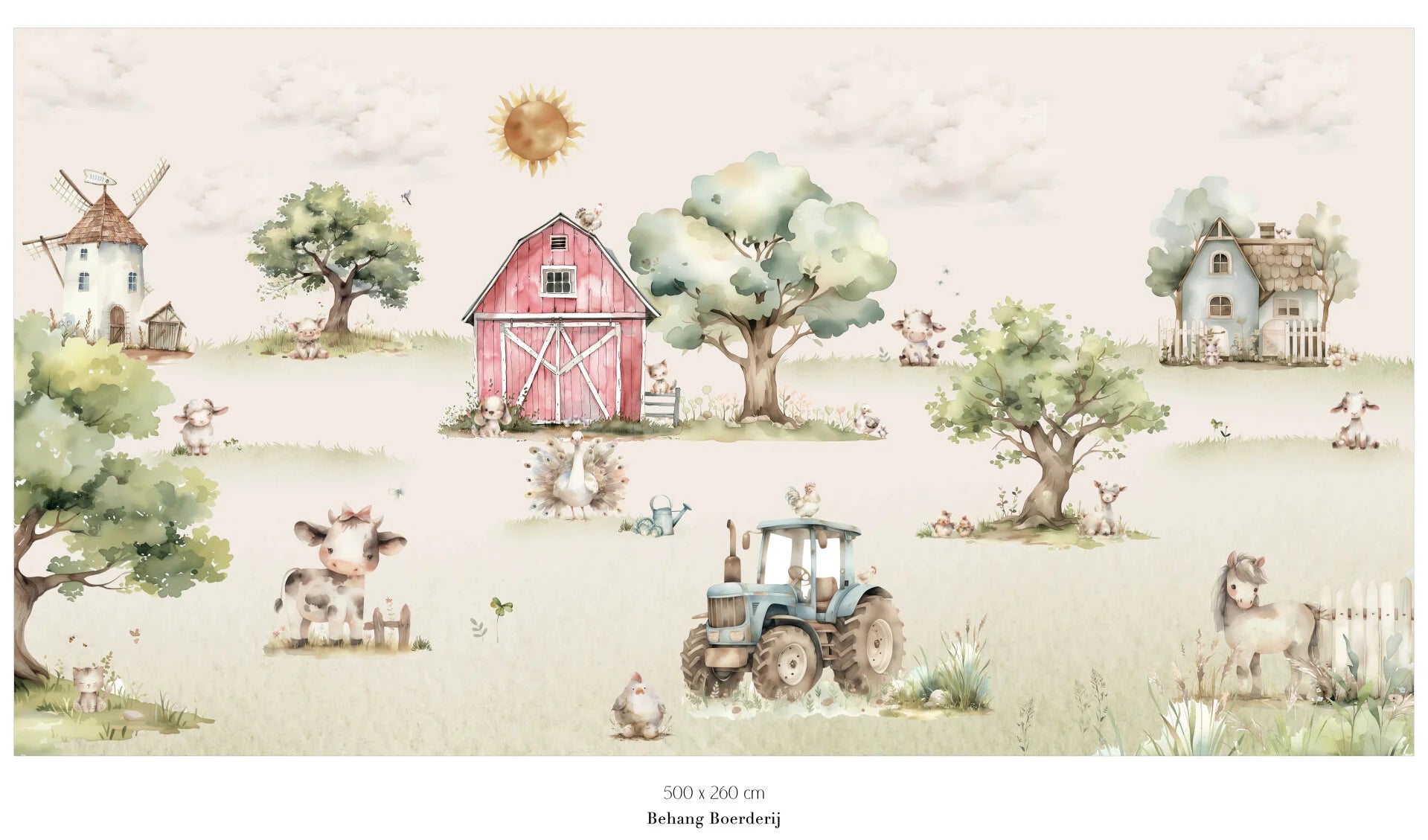Collage behang Boerderij