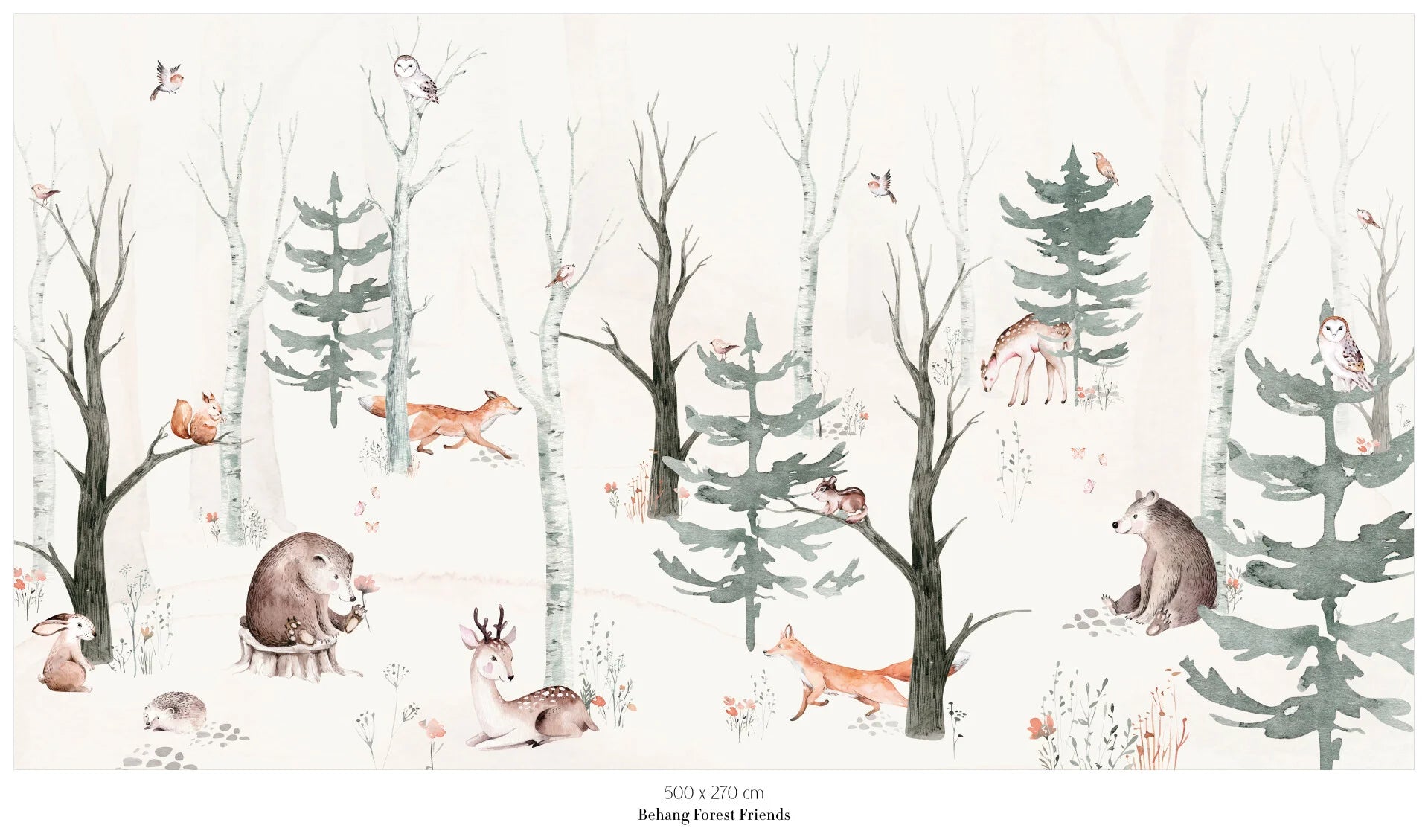 Collage behang Forest Friends