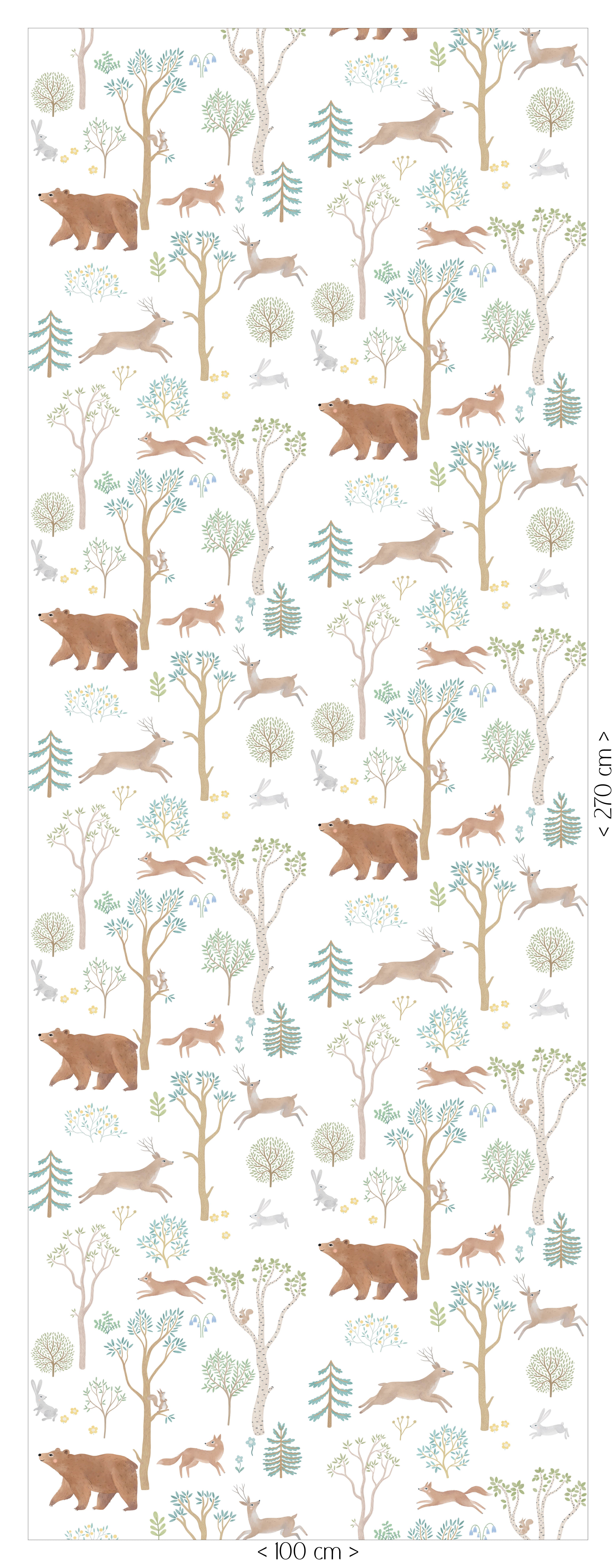 Wallpaper Forest Friends - white