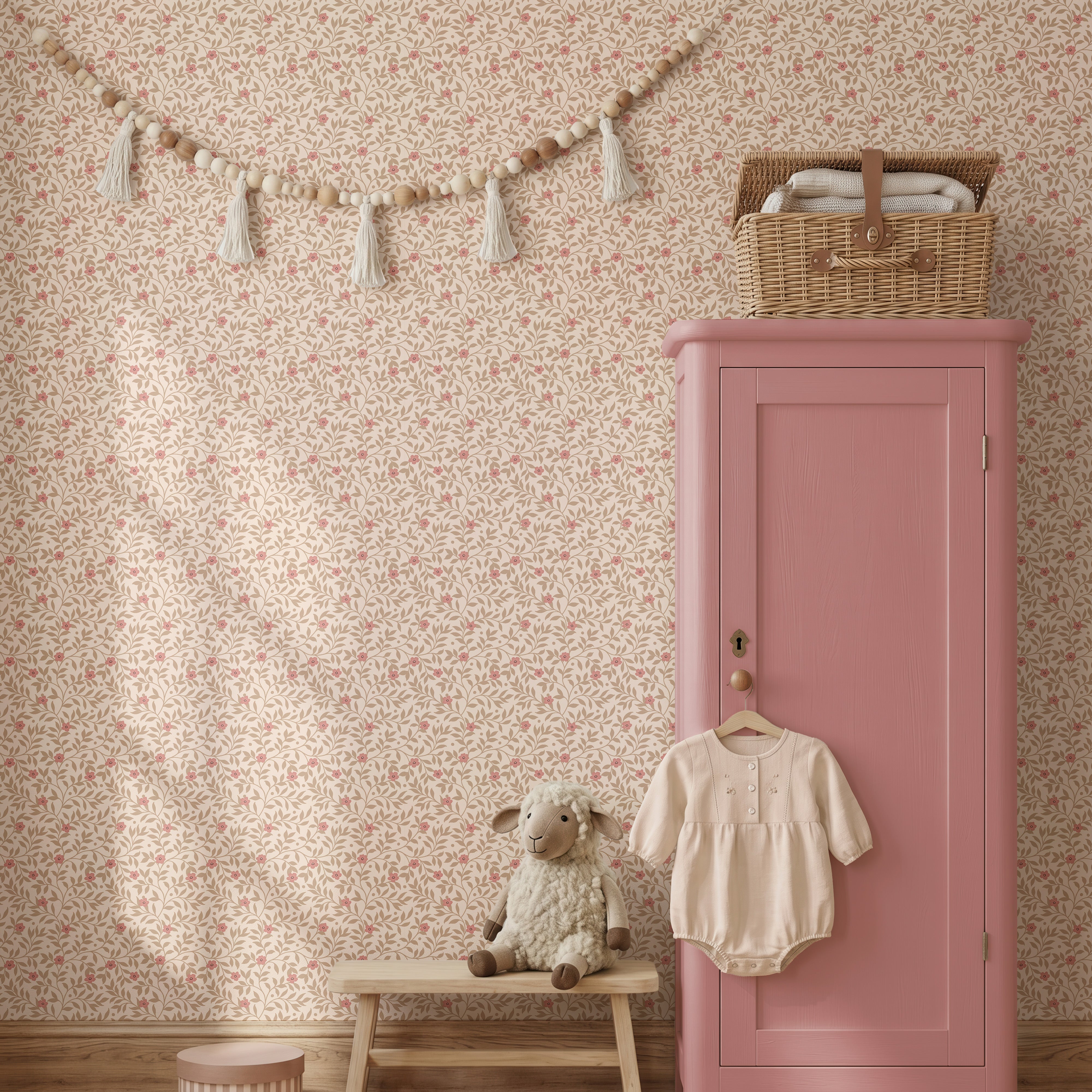 Behang Petite Blossom - rose