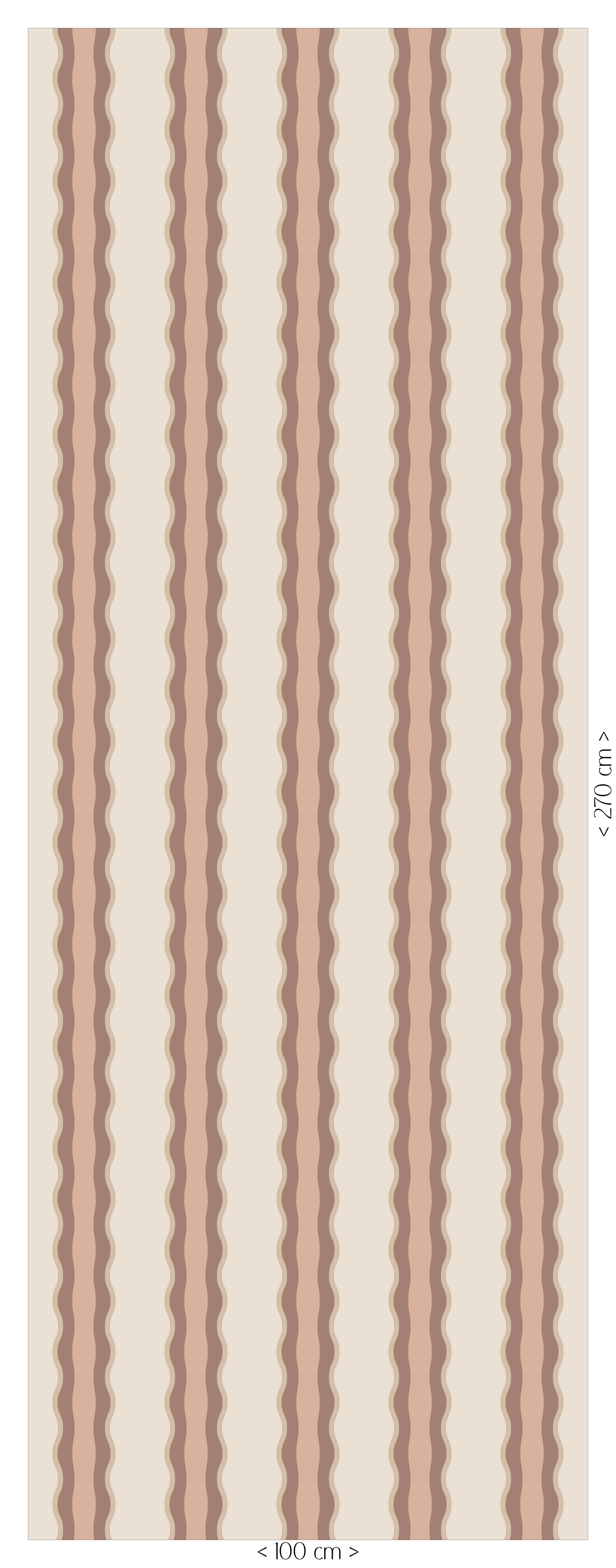 Behang Wobbly Waves - warm pink