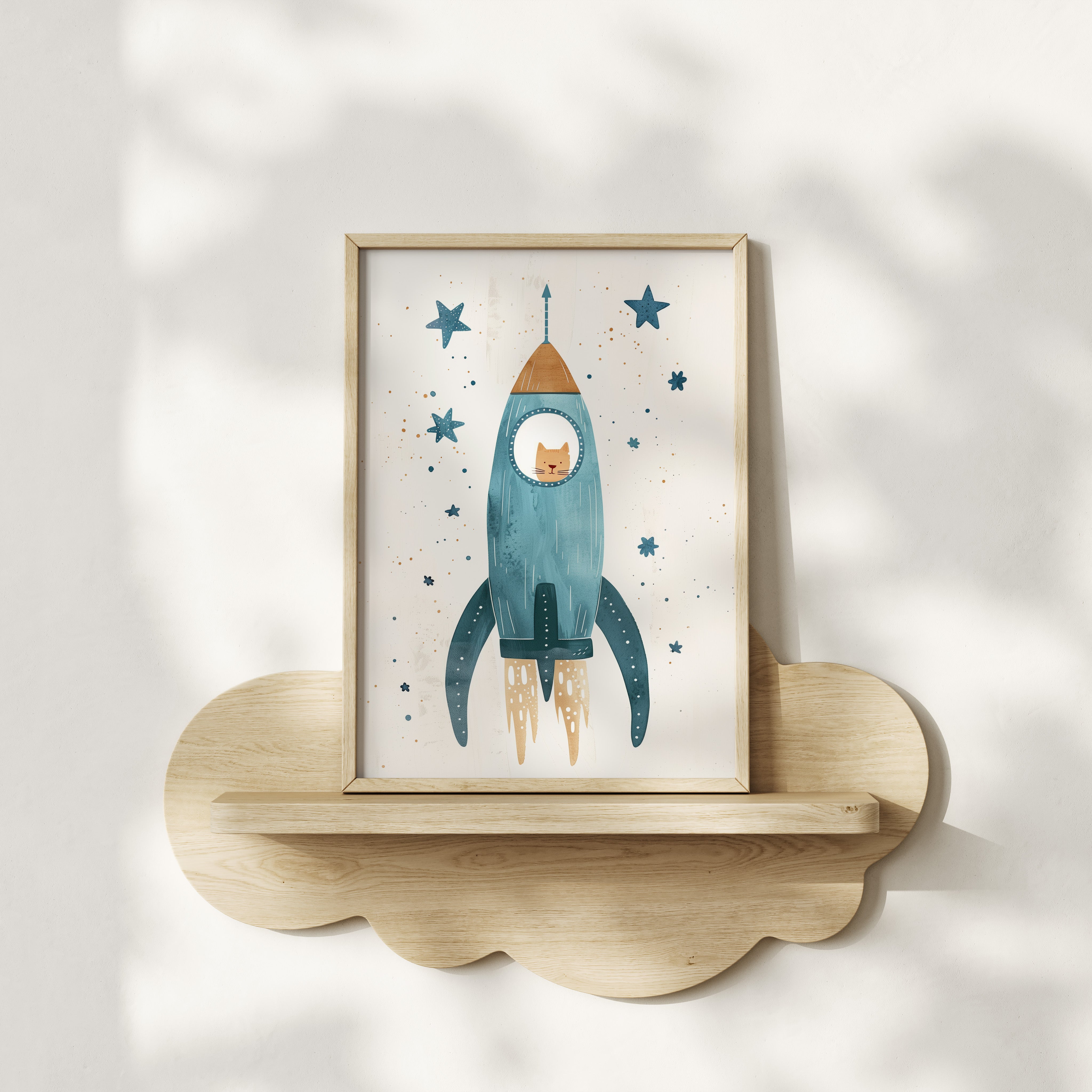Kinderkamer print - Ruimte en Kat